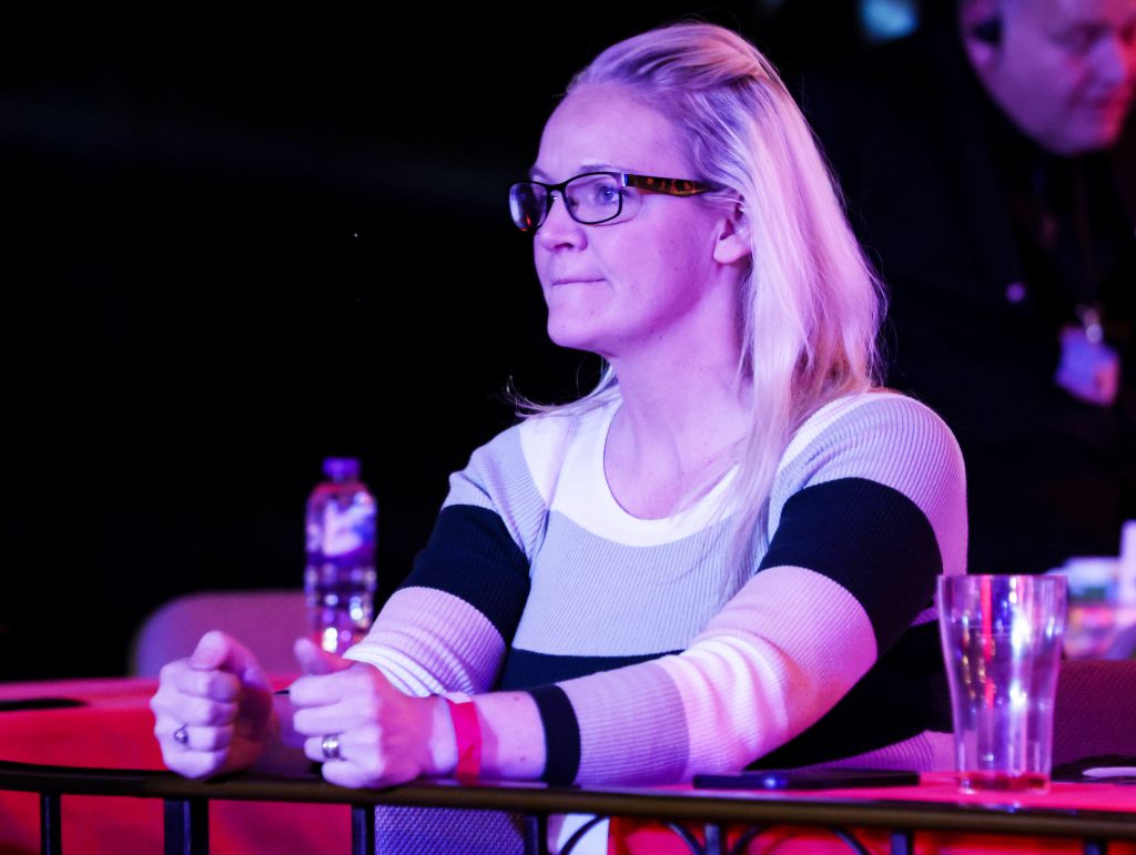 Laura Turner, Darts Player, Sky Sports Pundit, Watching Lakeside. Women's darts, 2022