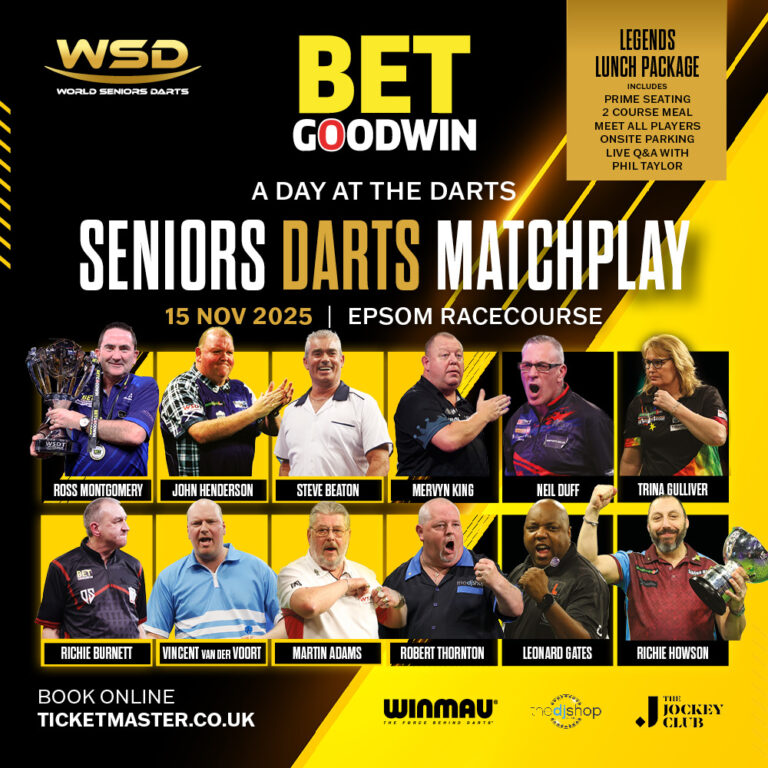 The BBC, Classic Venues and Iconic Champions Aplenty. World Senior Darts Kicks-On at Epsom