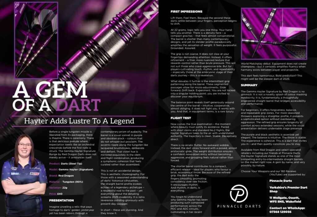 darts, DartsWorld, Magazine, Review, Red Dragon, Gemma Hayter