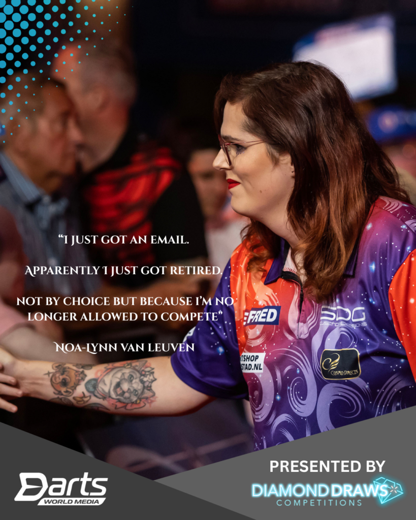 Noa-Lynn van Leuven, darts player, PDC, Darts World, Diamond Draws, Graphic, DRA Ruling, Quotes included