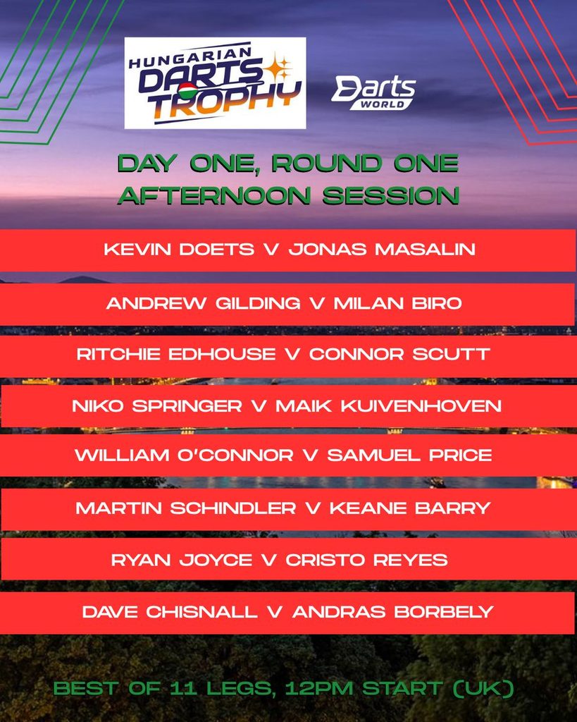 Schedule Graphic, Darts World