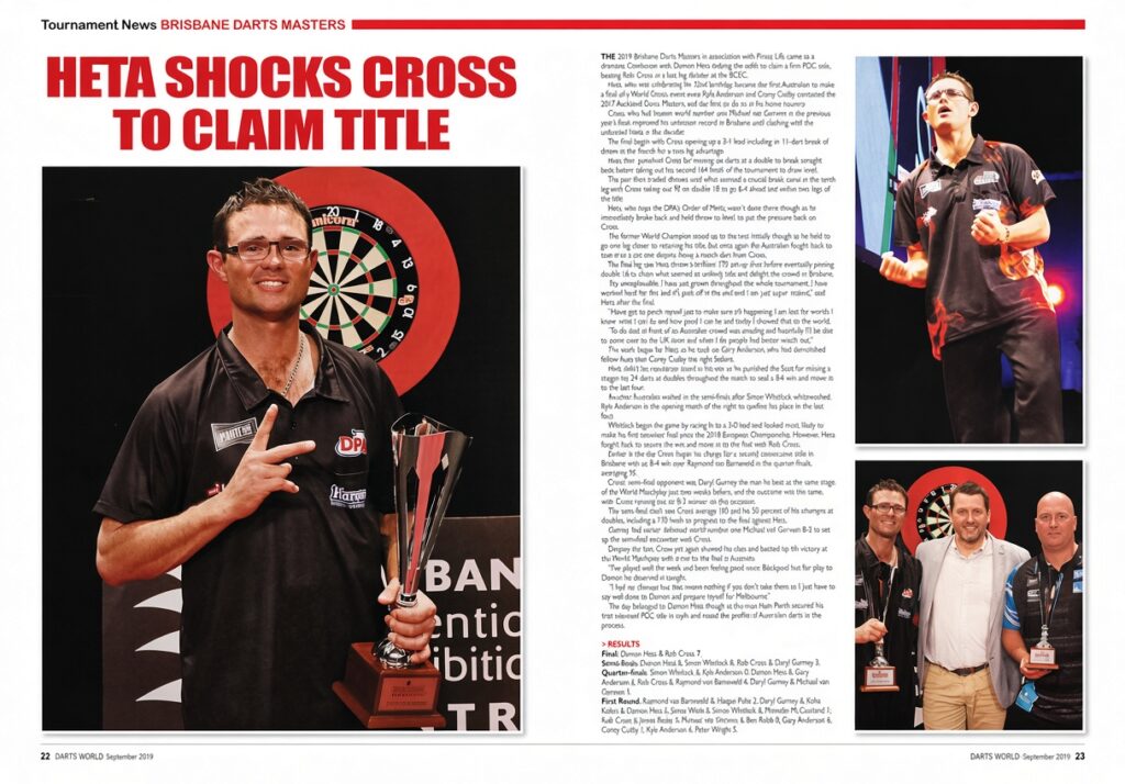 Darts World, Damon Heta article, Magazine 561