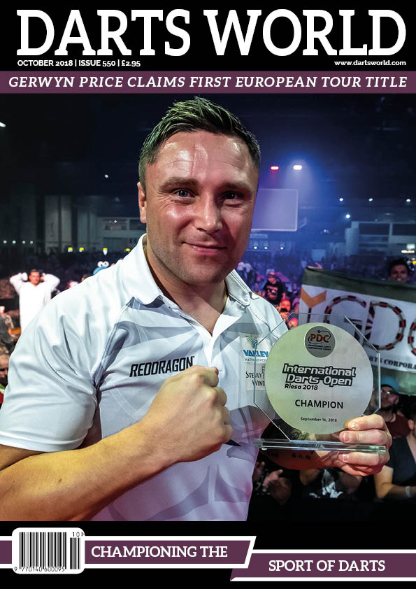 Darts World Magazine Front Cover OCTOBER 2018 Issue 550
