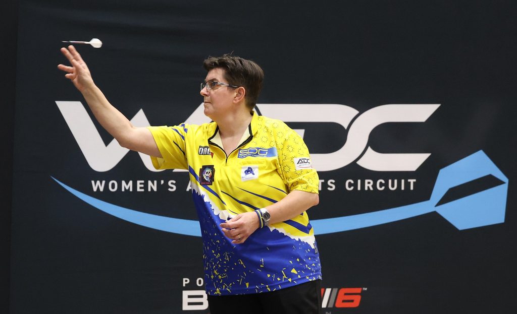Vicky Pruim in Darts action at ADC 5-6 North from Middlesbrough Sports Arena, 27/06/2026