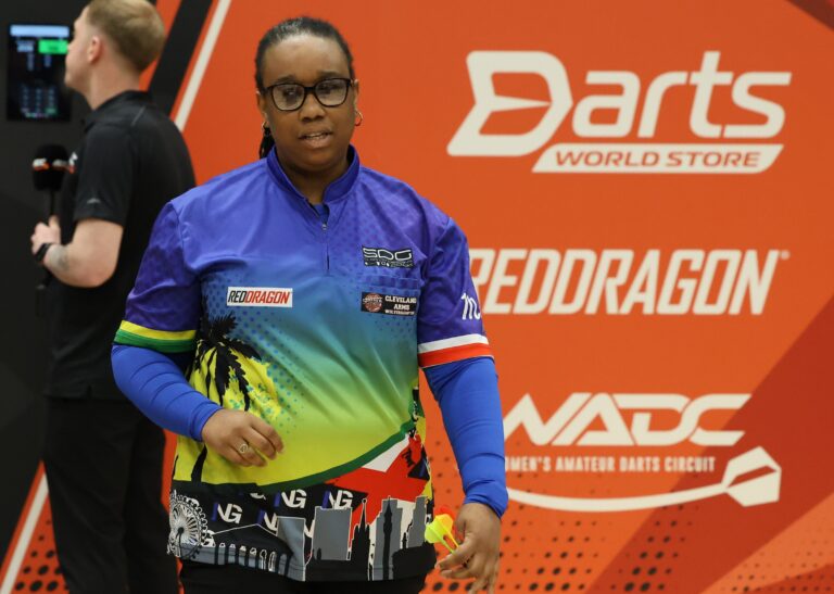 Natalie Gilbert in Darts Action at the ADC Northern Championship